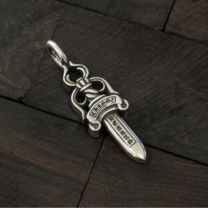 Chrome Hearts Silver Double Dagger Pendant